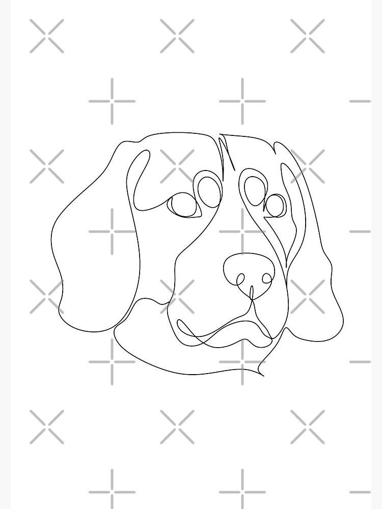 Cuaderno de espiral « Arte lineal de perro. Retrato de perro Perros ...