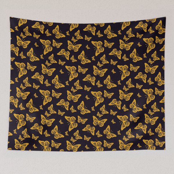 Item preview, Gold Butterflies on Black designed and sold by RootSquare.