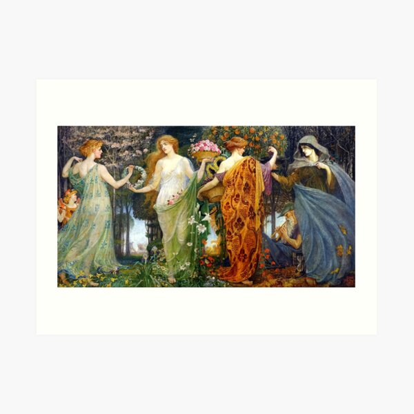 The Masque For the Four Seasons - Walter Crane Art Print