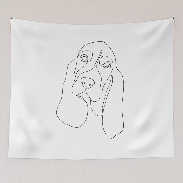 Item preview, Basset Hount one line dog portrait. Dog art. Dog case. Dog decor designed and sold by OneLinePrint.