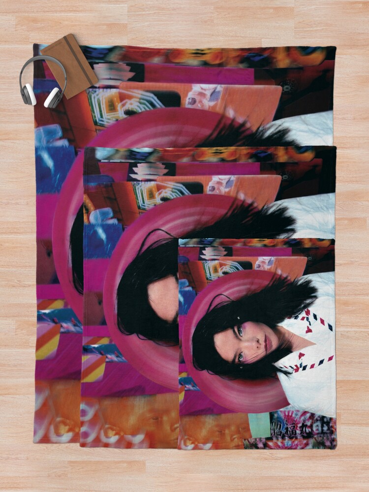 Thumbnail 5 of 6, Throw Blanket, Colorful Bjork designed and sold by Freshfroot.