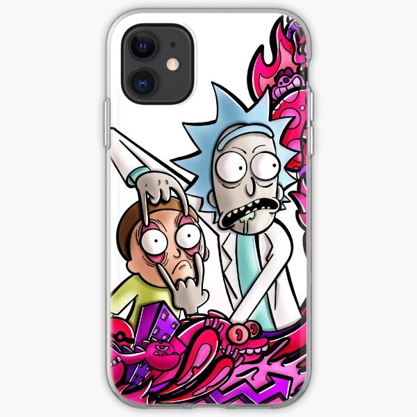 Rick and Morty doodles iPhone Soft Case