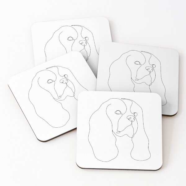 Item preview, Cocker spaniel puppy portrait line drawing illustration. One Line Art. Minimalist animal pet print designed and sold by OneLinePrint.