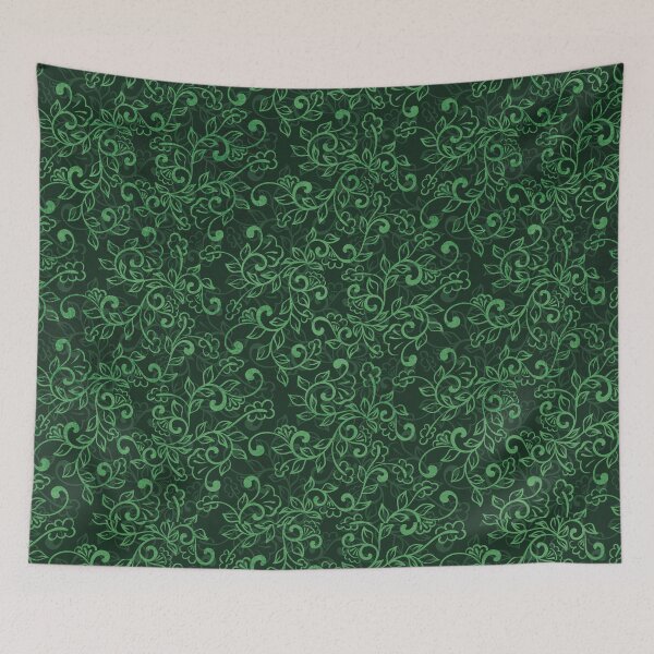 Item preview, Traditional Indonesian batik ethnic pattern design green floral designed and sold by baligaia.