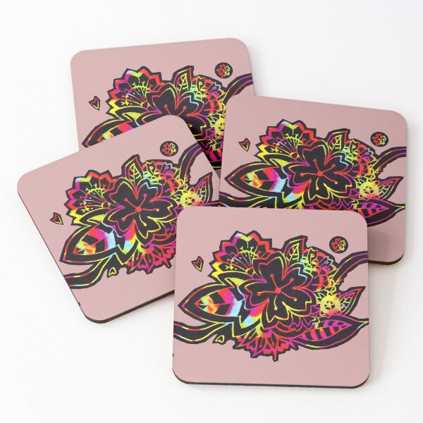 Item preview, Rainbow Sakura - Milky Red (Zentangle/ Mandala/ Doodle) designed and sold by CreativityRoams.