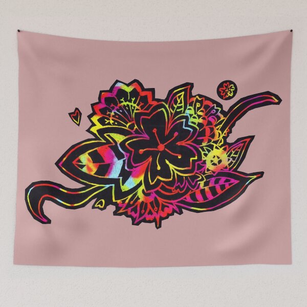 Item preview, Rainbow Sakura - Milky Red (Zentangle/ Mandala/ Doodle) designed and sold by CreativityRoams.