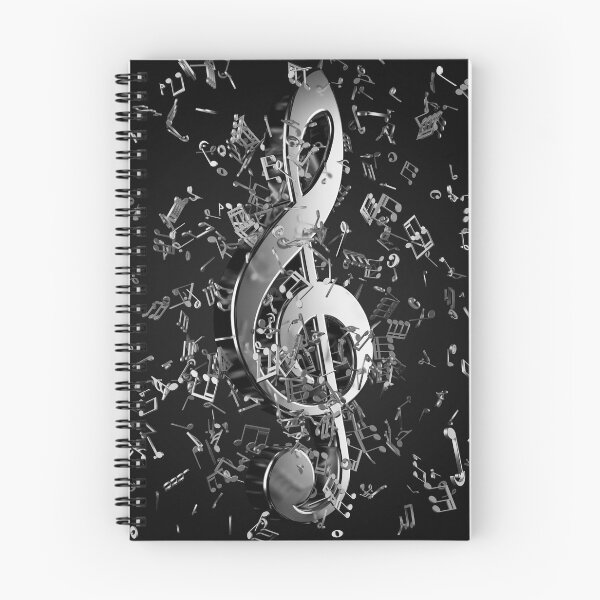 Item preview, Silver metallic music treble clef symbol with musical notes designed and sold by UDDesign.