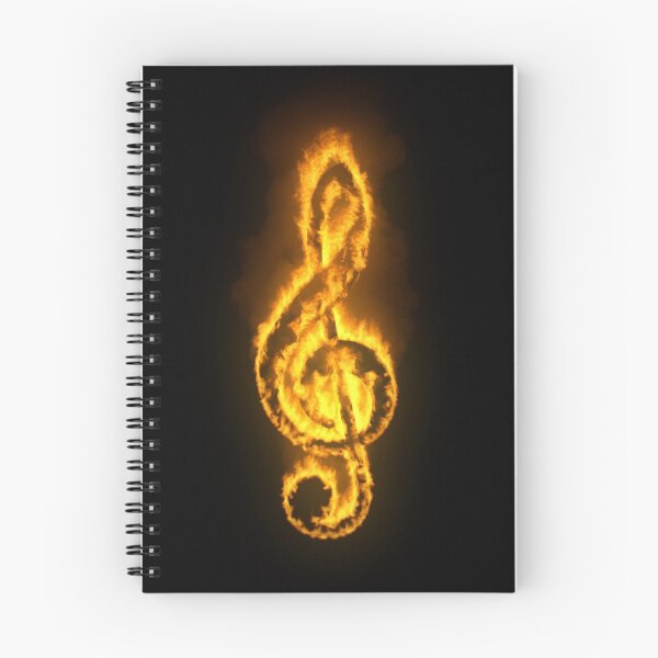 Item preview, Music treble clef symbol burning with red hot flames designed and sold by UDDesign.