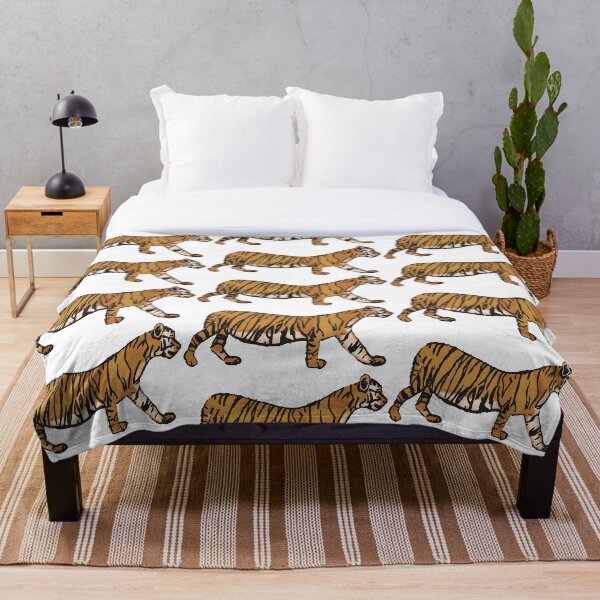 Walking Tiger Throw Blanket