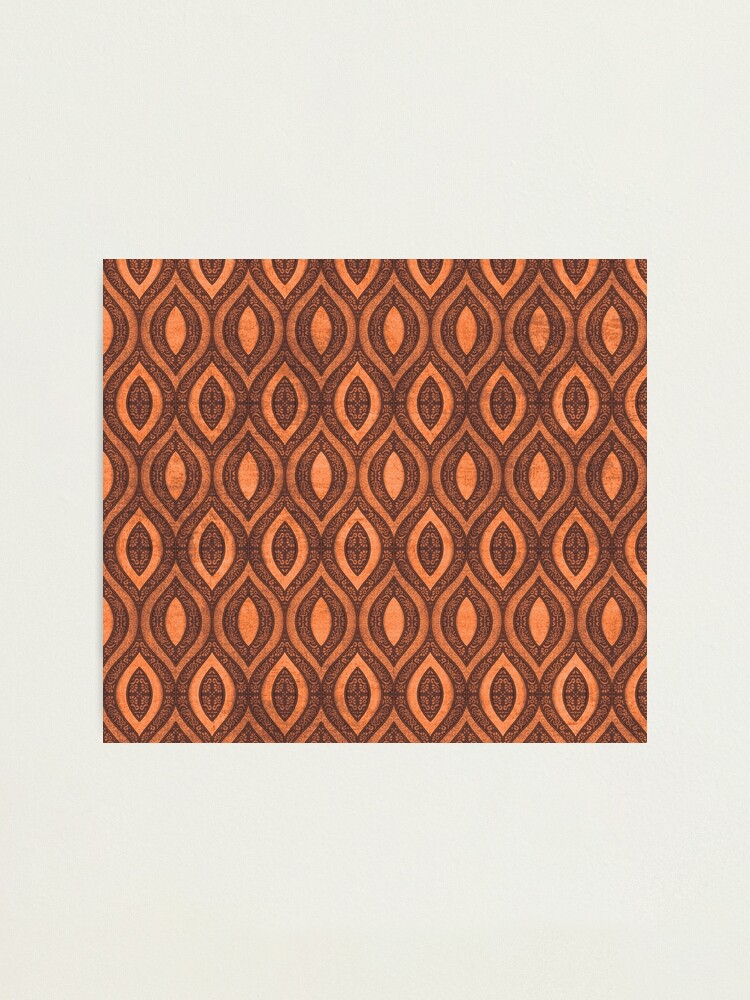 Alternate view of Traditional Indonesian batik ethnic pattern design light brown orange Photographic Print