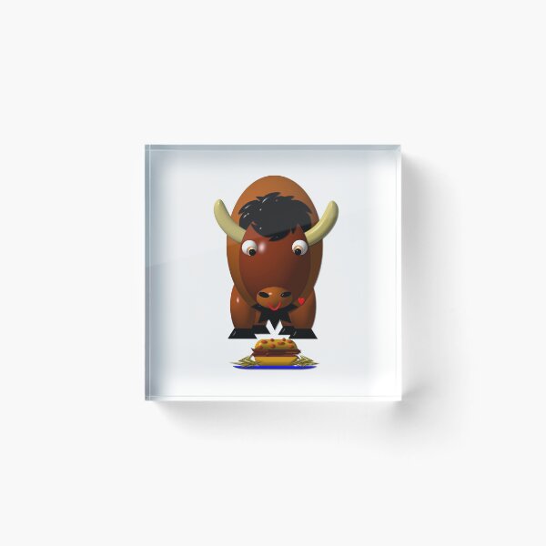 Artikelvorschau, 3-D Look Buffalo mit Rindfleisch auf Weck und Buffalo Wings entworfen und verkauft von Artist4God.