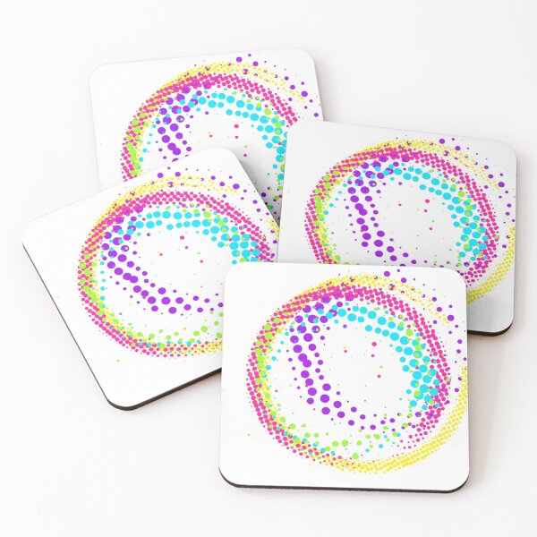 Item preview, Abstract colorful pop-art halftone paintbrush swirl circle designed and sold by UDDesign.