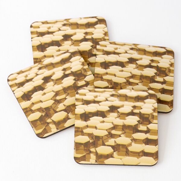 Item preview, Golden hexagon honeycomb geometrical background designed and sold by UDDesign.