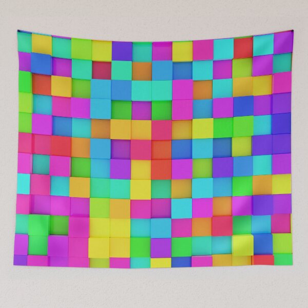 Item preview, Colorful spectrum rainbow cubes geometrical background  designed and sold by UDDesign.