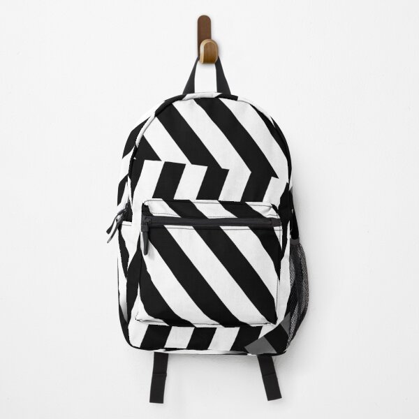 Item preview, 1950 retro modern memphis style black and white geometric stripe pattern designed and sold by UDDesign.