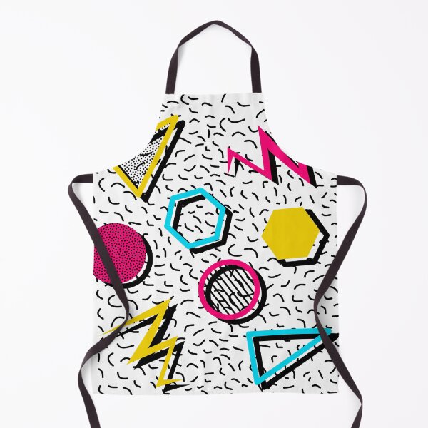 Item preview, Abstract retro colorful orange, blue and pink 80s memphis style geometrical pattern designed and sold by UDDesign.