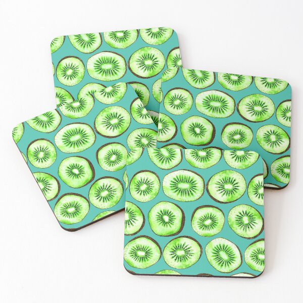 Item preview, Kiwi slices on turquoise designed and sold by Katerina Mitkova Kirilova.
