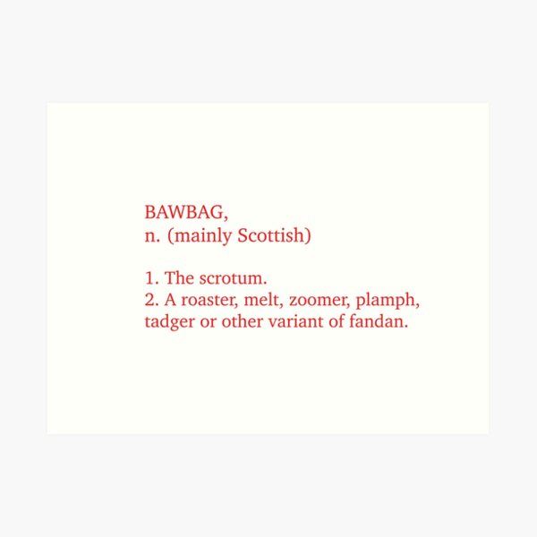 The Very Definition Of A Bawbag. Art Print