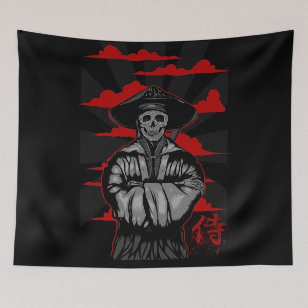 Item preview, SAMURAI SKULL  -  black version designed and sold by swiro.