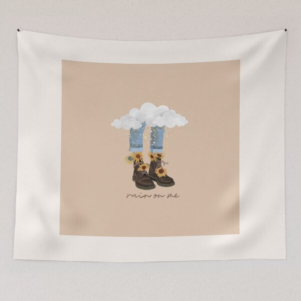 Item preview, Glitter Rain And Sunflowers Growing From Boots Taupe Background designed and sold by kqwdesigns.