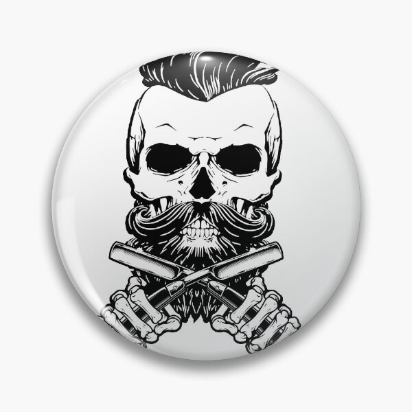 Item preview, Barber Skull with razors designed and sold by jfcreations.