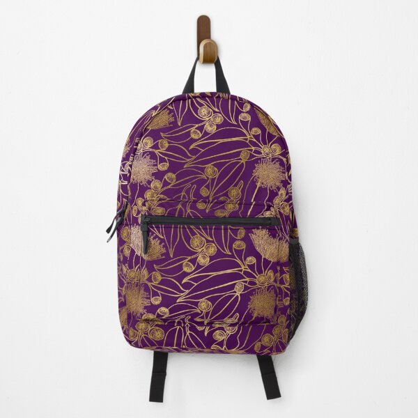 Item preview, Eucalyptus Gold Australian Pattern - Gold and Dark Purple Color Palette designed and sold by Sketchbook Designs.