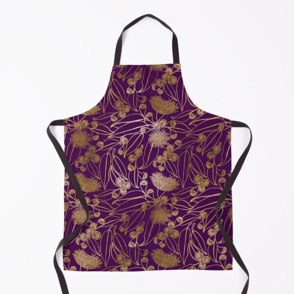 Item preview, Eucalyptus Gold Australian Pattern - Gold and Dark Purple Color Palette designed and sold by Sketchbook Designs.