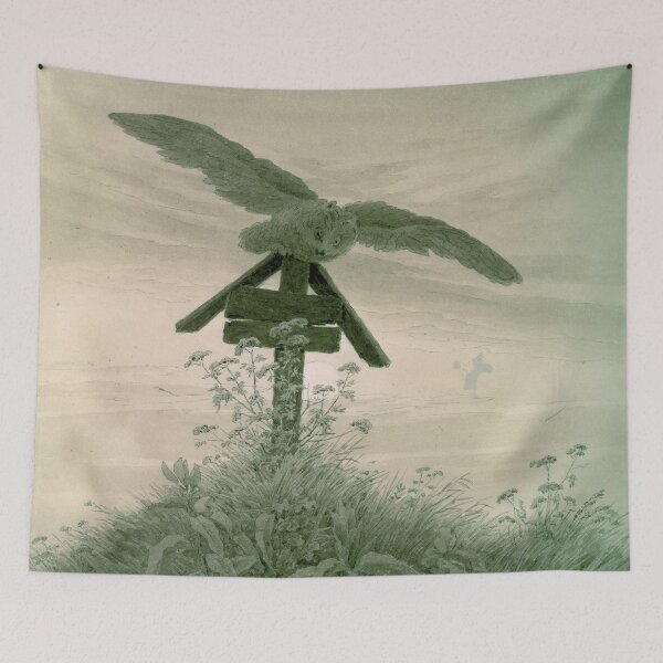Item preview, Owl on grave cross - Caspar David Friedrich designed and sold by TemporaryArt.