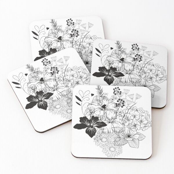Item preview, black and white flower designed and sold by ALINNAN789.