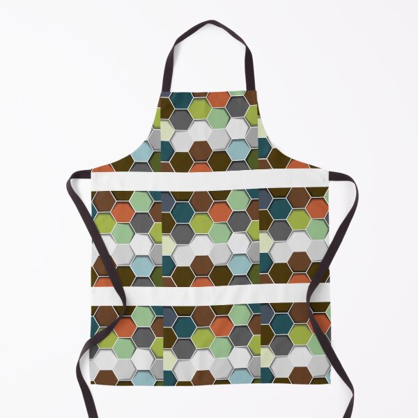 Item preview, Brown and Teal 70's Inspired Hexagon Pattern. designed and sold by cgroenewald.