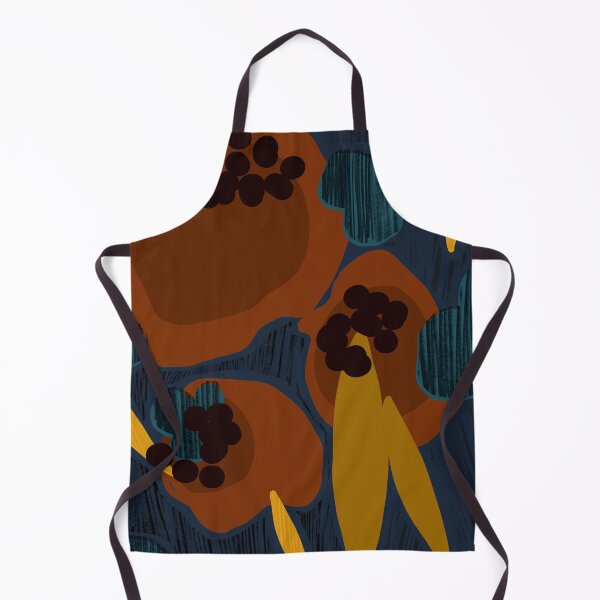Item preview, Cocoa Flowers - Navy & Chocolate designed and sold by fossdesign.