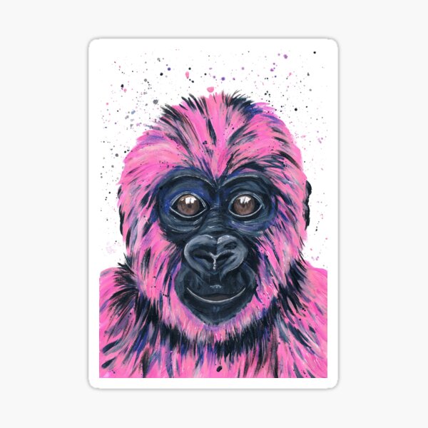 Gorilla Face Stickers Redbubble - purple gorilla green teeth roblox