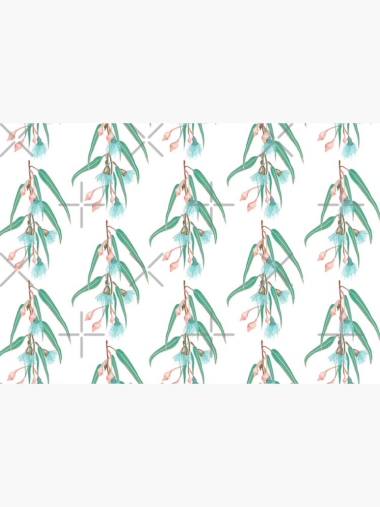 Summer Fun Eucalyptus Pattern - Peach and Teal Color Palette by sketchbookjo
