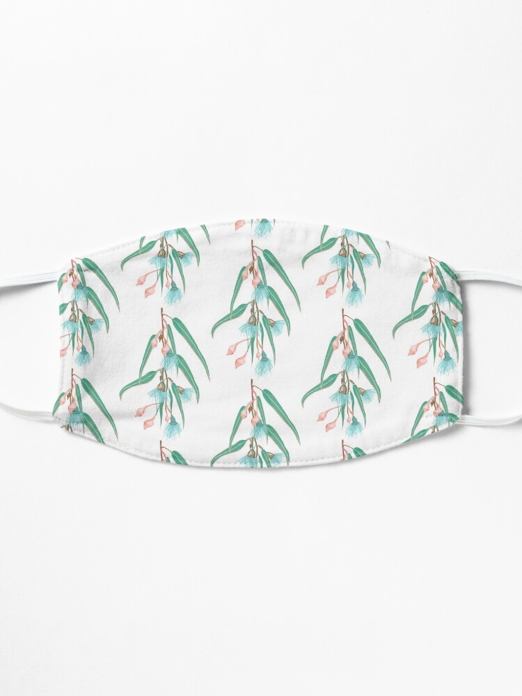 Alternate view of Summer Fun Eucalyptus Pattern - Peach and Teal Color Palette Mask