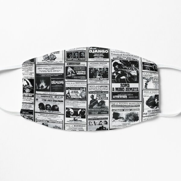 Italian Newspaper Cult Movies ads Flat Mask