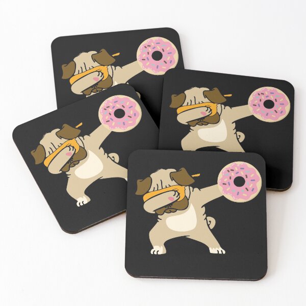 Item preview, Dabbing Pug Dog Donut Pink Doughnut designed and sold by Smile-more.