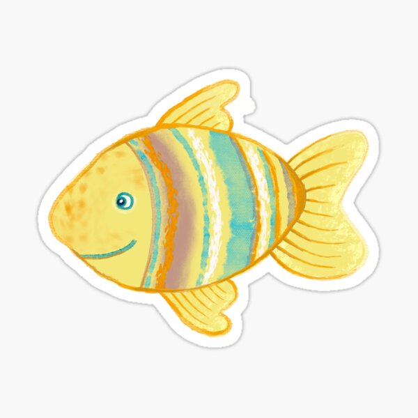 Fish´n Chips im See - nahtloses Muster Sticker