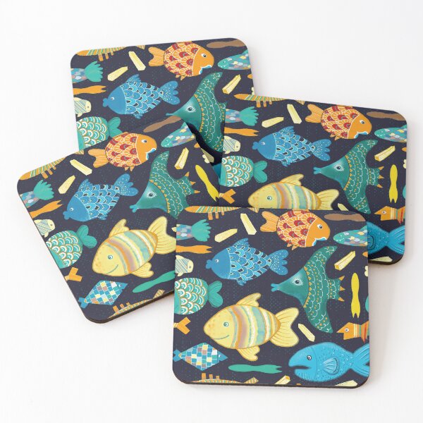 Item preview, Fish'n Chips in the lake - seamless pattern designed and sold by colorofmagic.