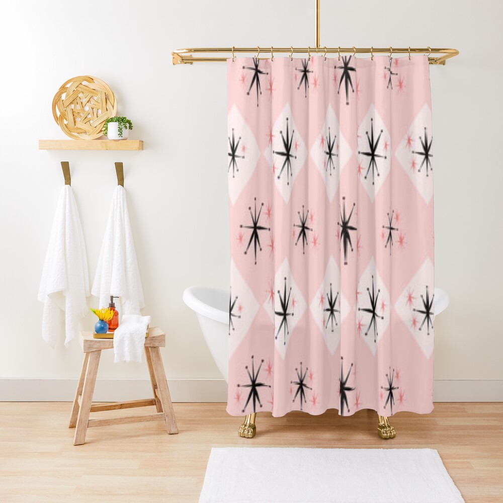 "Atomic Retro" Shower Curtain for Sale by SimpleXD Redbubble