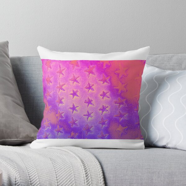 stars pink purple Throw Pillow