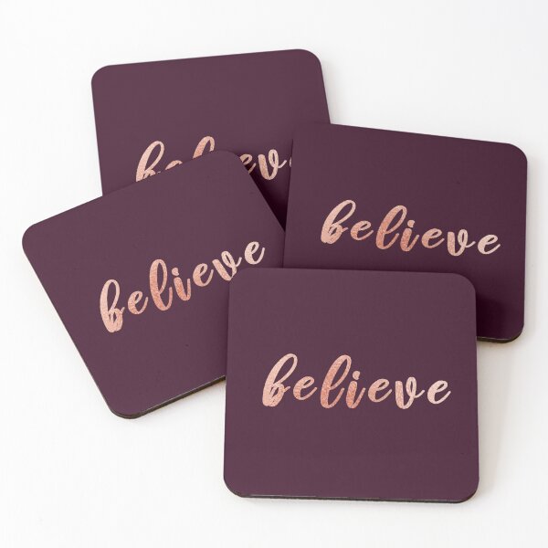Item preview, Rose Gold Calligraphy Believe Inspirational Quote designed and sold by NAYANA S KUMAR.