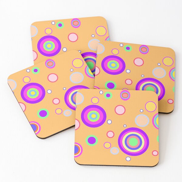 Item preview, Orange Early 2000s Colourful Circles Geometrical Pattern  designed and sold by junepillows.
