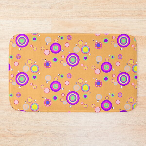 Item preview, Orange Early 2000s Colourful Circles Geometrical Pattern  designed and sold by junepillows.