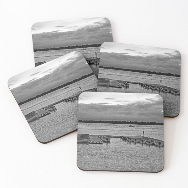 Item preview, Black and White Moored Boats designed and sold by Avril Harris.