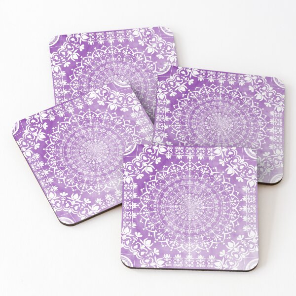 Item preview, Mandala purple marbled white designed and sold by ChrissiCreation.