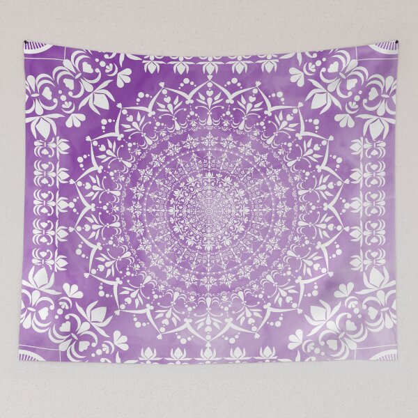 Item preview, Mandala purple marbled white designed and sold by ChrissiCreation.