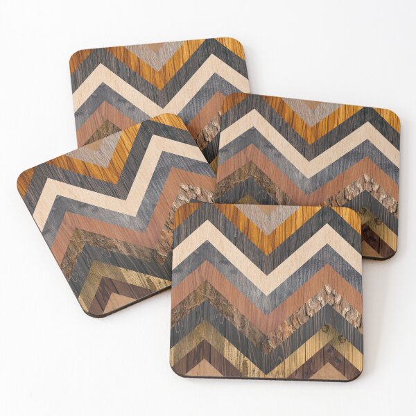 Item preview, Colorful geometric wooden texture abstract collage designed and sold by CiniArt.