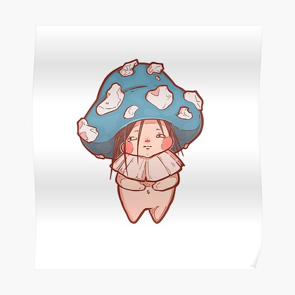 Cute Rock Mushroom Girl  Poster