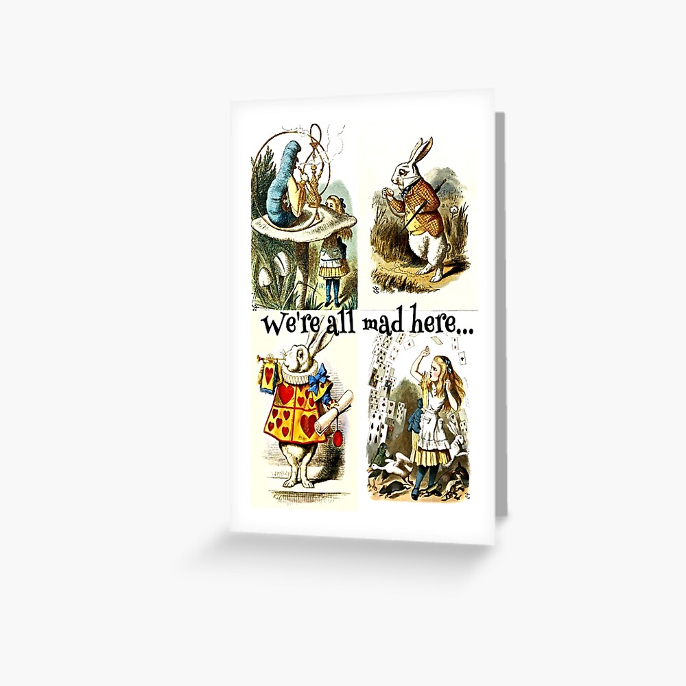 Alice In Wonderland Gift 'We're all mad here' Original Illustrations Art  Board Print for Sale by Rebel Misfit Co