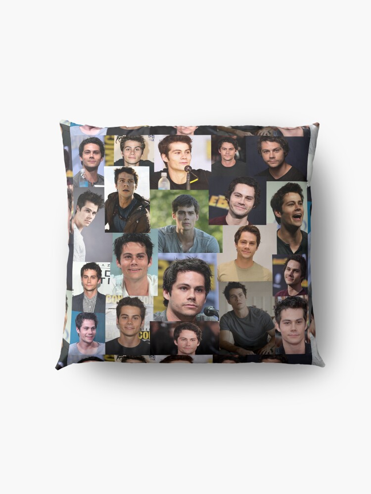 Alternate view of Dylan O’Brien collage Floor Pillow